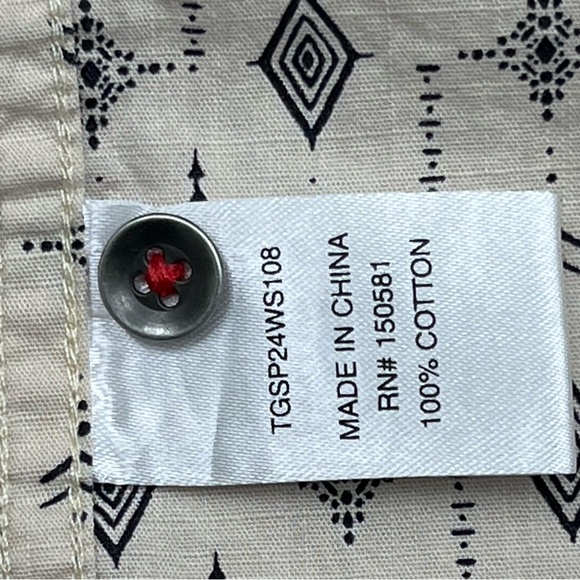 Threadgrit Shirt Adult Small Beige Button Up Pearl Snap Western Style Casual Men - Picture 8 of 14